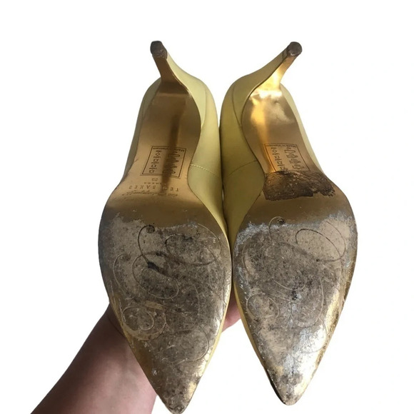 Ted Baker Y2k London mitilia butter yellow pumps / heels pointy toe - Picture 13 of 15